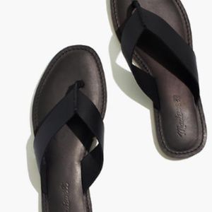 Madewell Boardwalk Chunky Thong Sandal in True Black, size 8.5